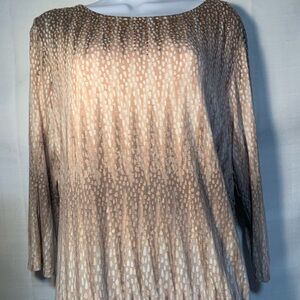 Ruby Rd. Beige Patterned Women's Blouse